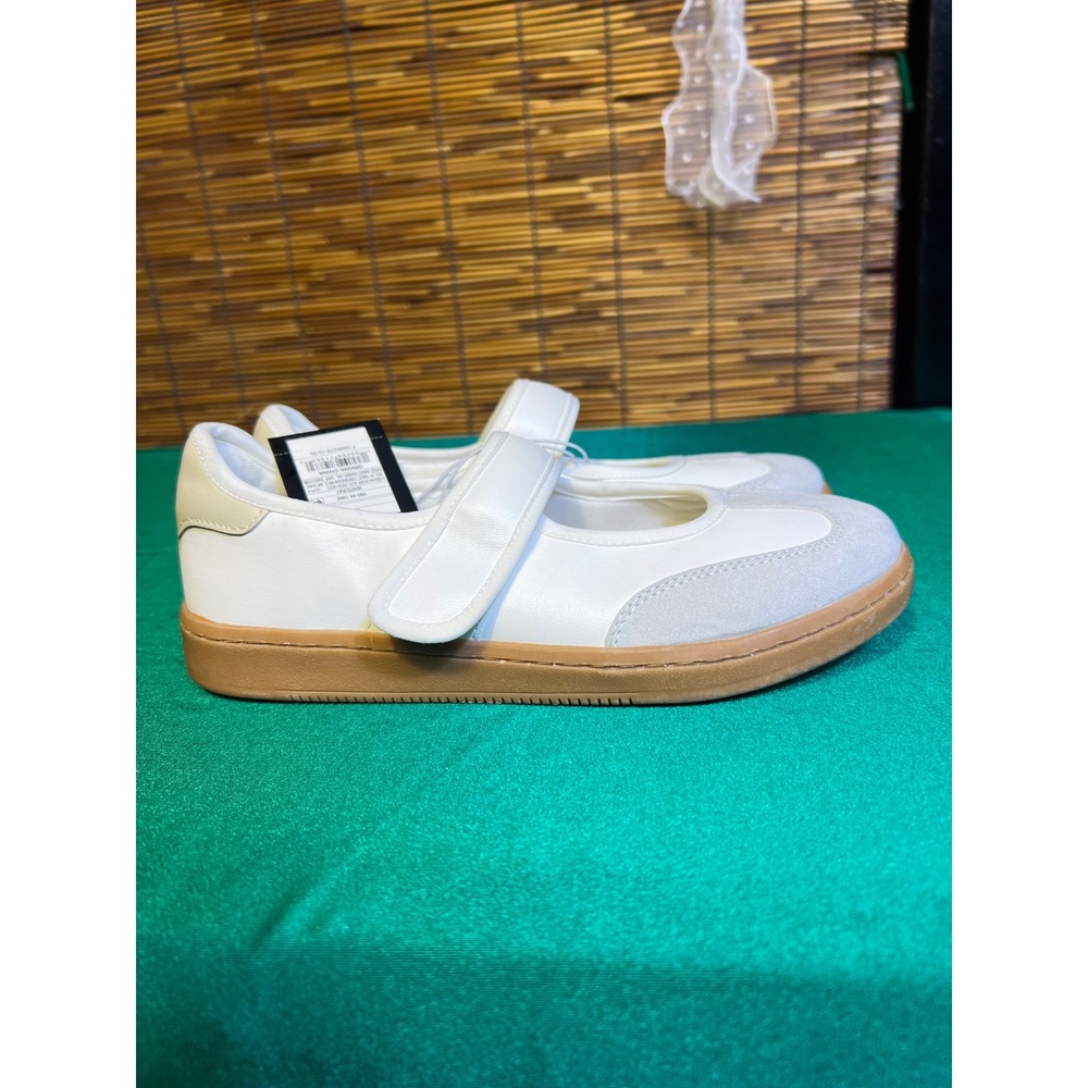 Art Class Size 3 Mary Jane Sneakers White Grey Suede Trim Gum Sole